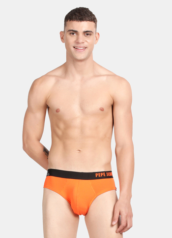 Neon Orange Solid Briefs