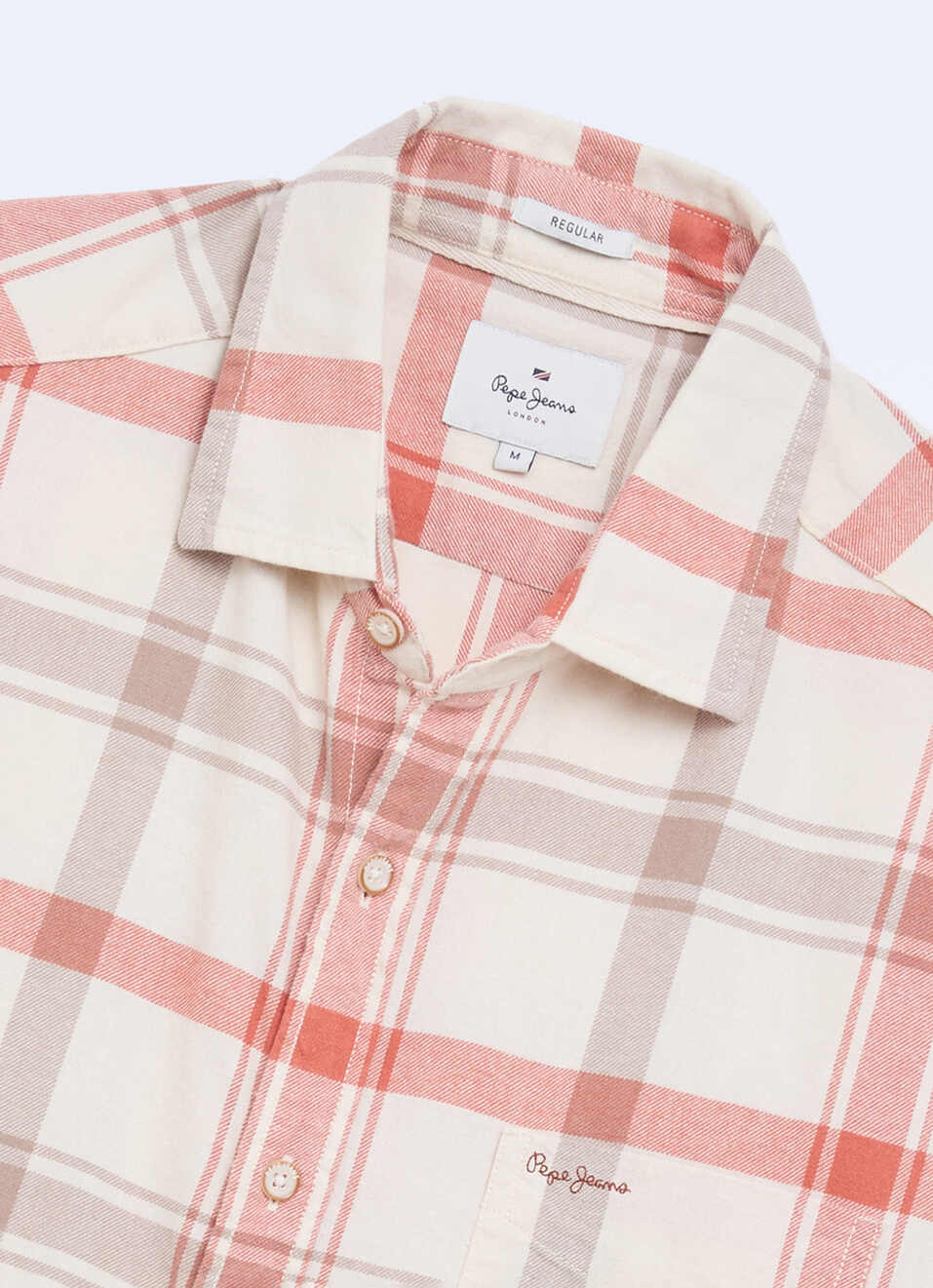 Men Off White Checked Brushed Long Sleeve Shirt, , large image number 6