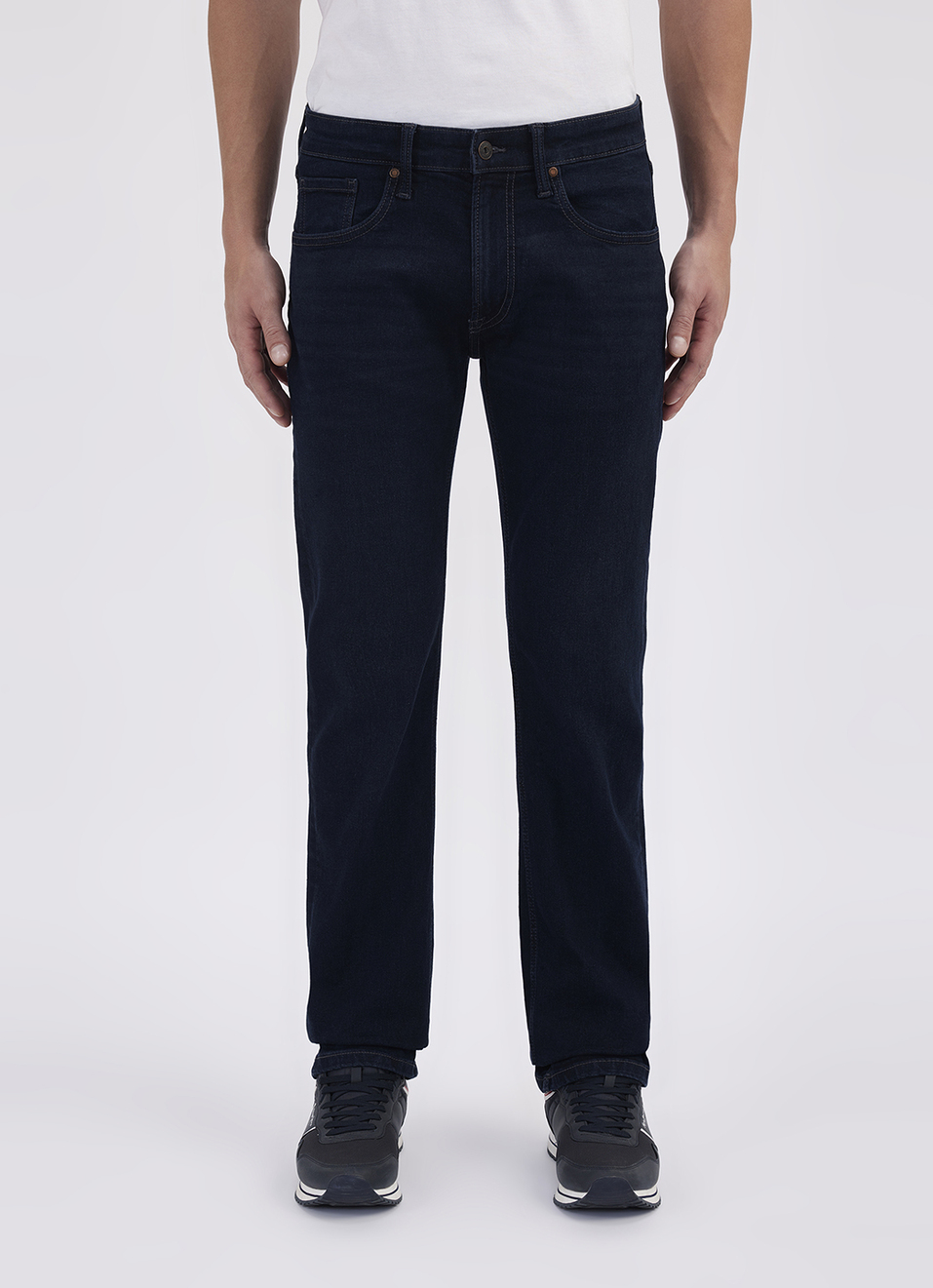 Men Blue Straight Fit Mid Rise Jeans, , large image number 2
