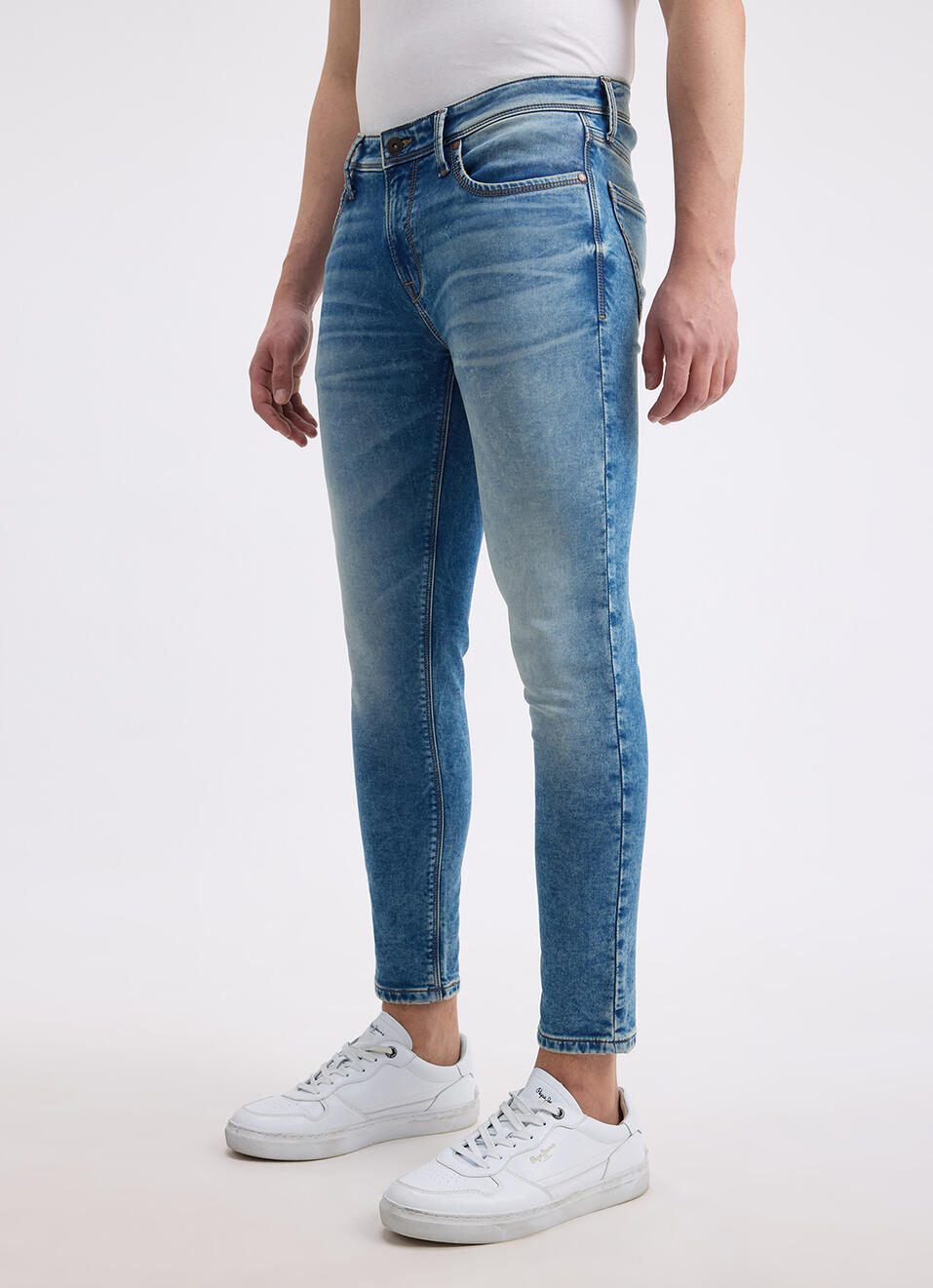 Men Blue Mid Rise Skinny Ankle Length Gymindigo Jogger Like Jeans, , large image number 6