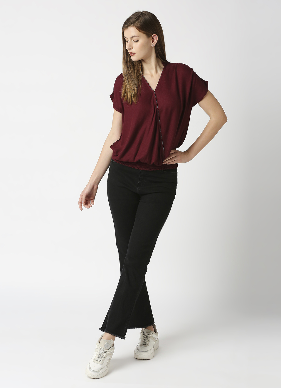 Tamara Overlap Detail Top With Elasticated Waist, , large image number 5