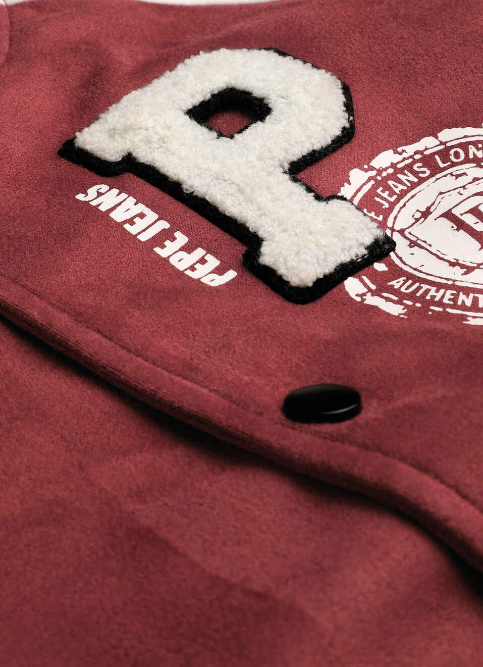 Boys Burgundy Letter Print Jacket, , large image number 3