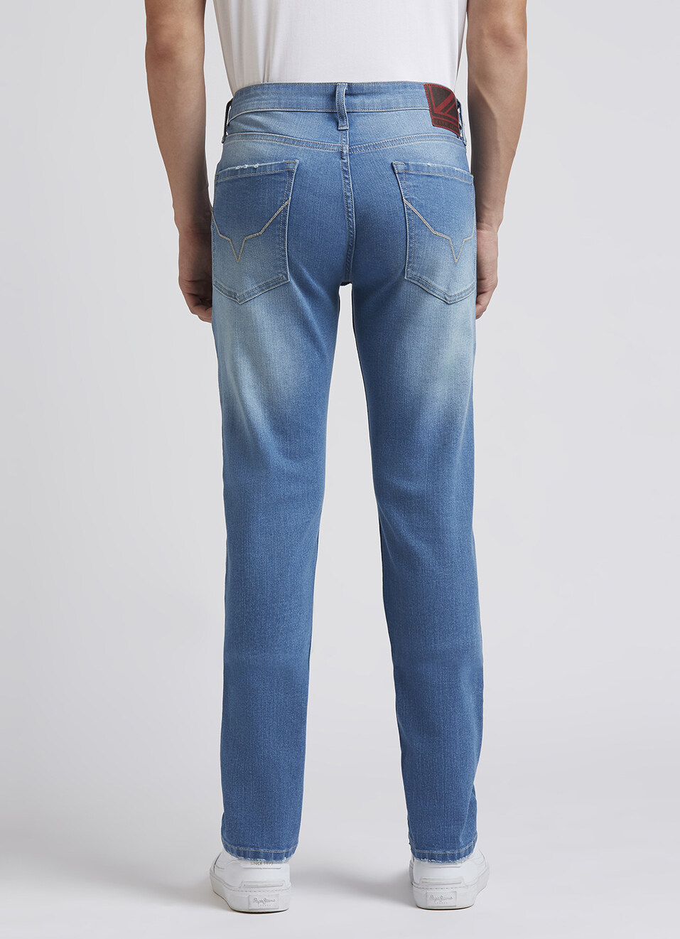 Vapour Blue Mid Rise Slim Jeans, , large image number 3
