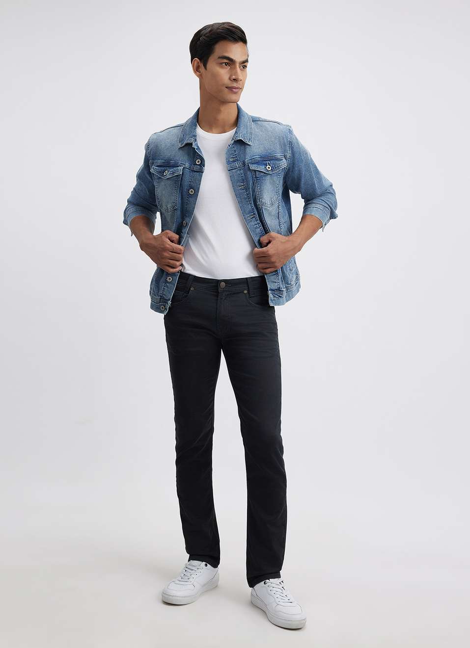 Men Blue Mid Rise Slim Jeans, , large image number 1
