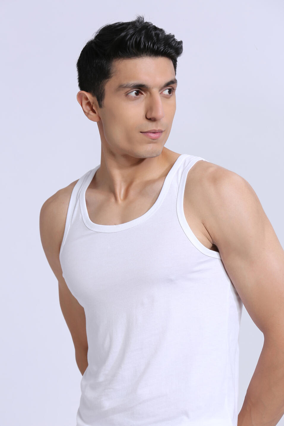 Pack Of 2 Solid White Stretch Vest, , large image number 4
