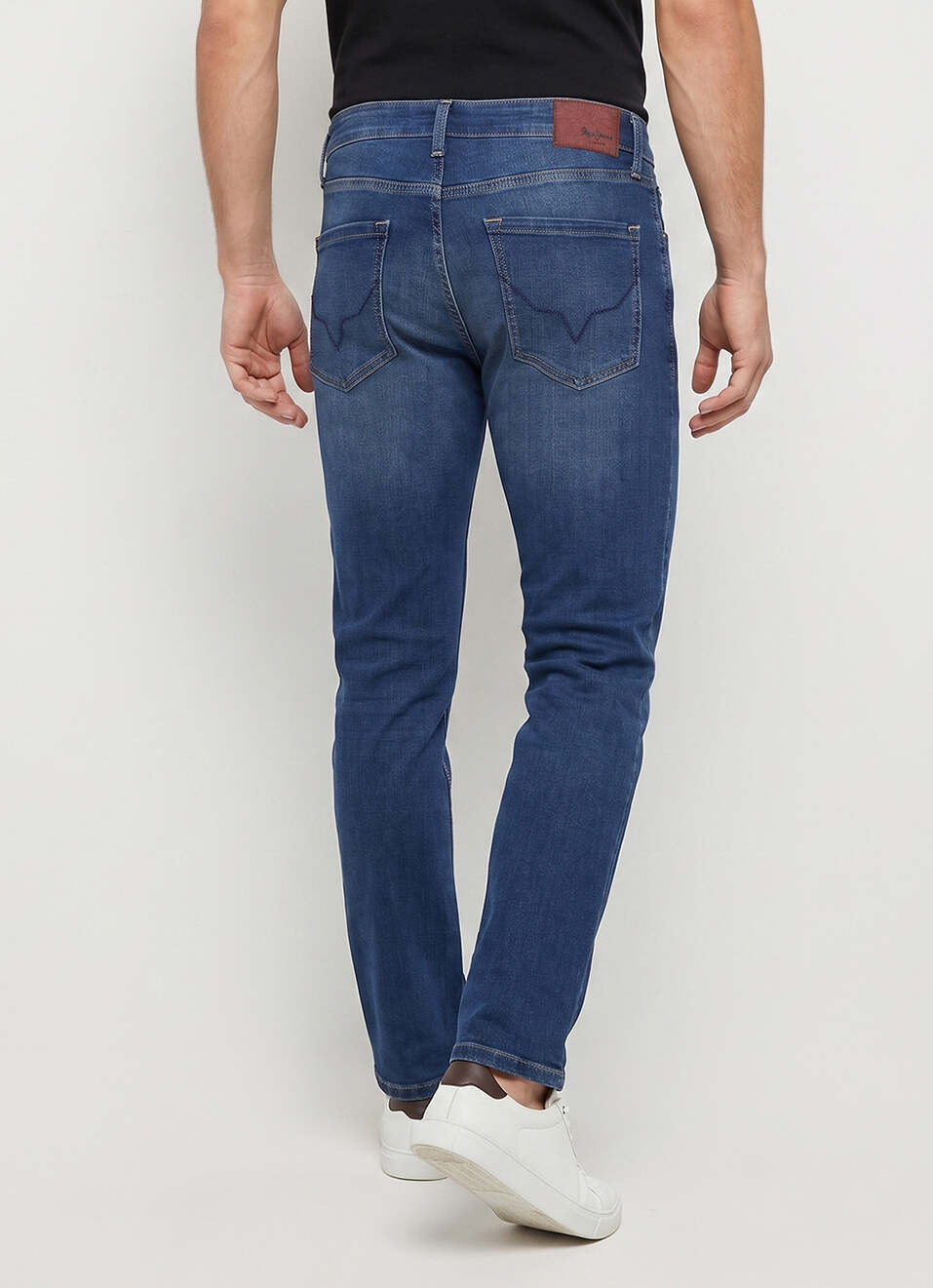 Men Blue Tapered Fit Low Rise Stretchable Jeans, , large image number 3