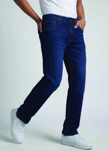 Men Blue Regular Fit Mid Rise All-climate Stretchable Jeans