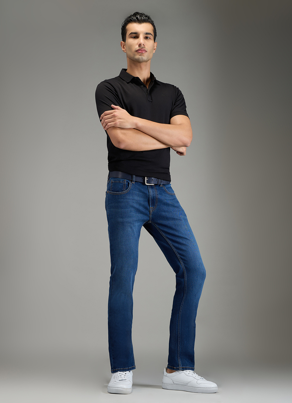 Men Blue Slim Fit Stretchable Jeans, , large image number 3