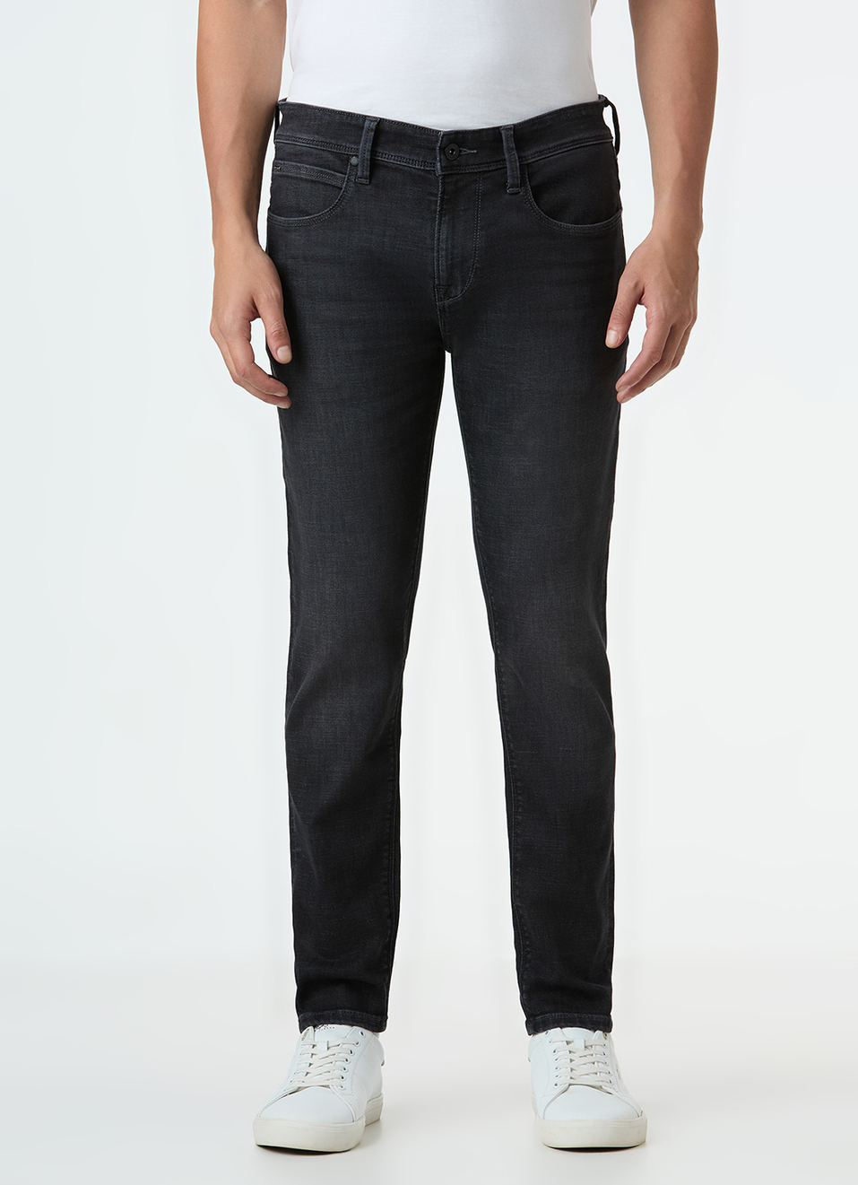 Men Black Skinny Fit Ankle-length Powerflex Jeans, , large image number 6