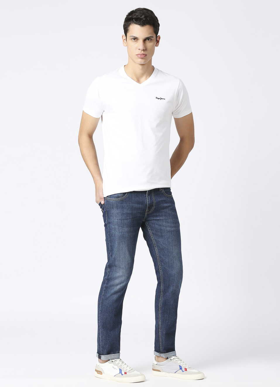 Tapered Vapour Taper Fit Low Waist Jeans, , large image number 5