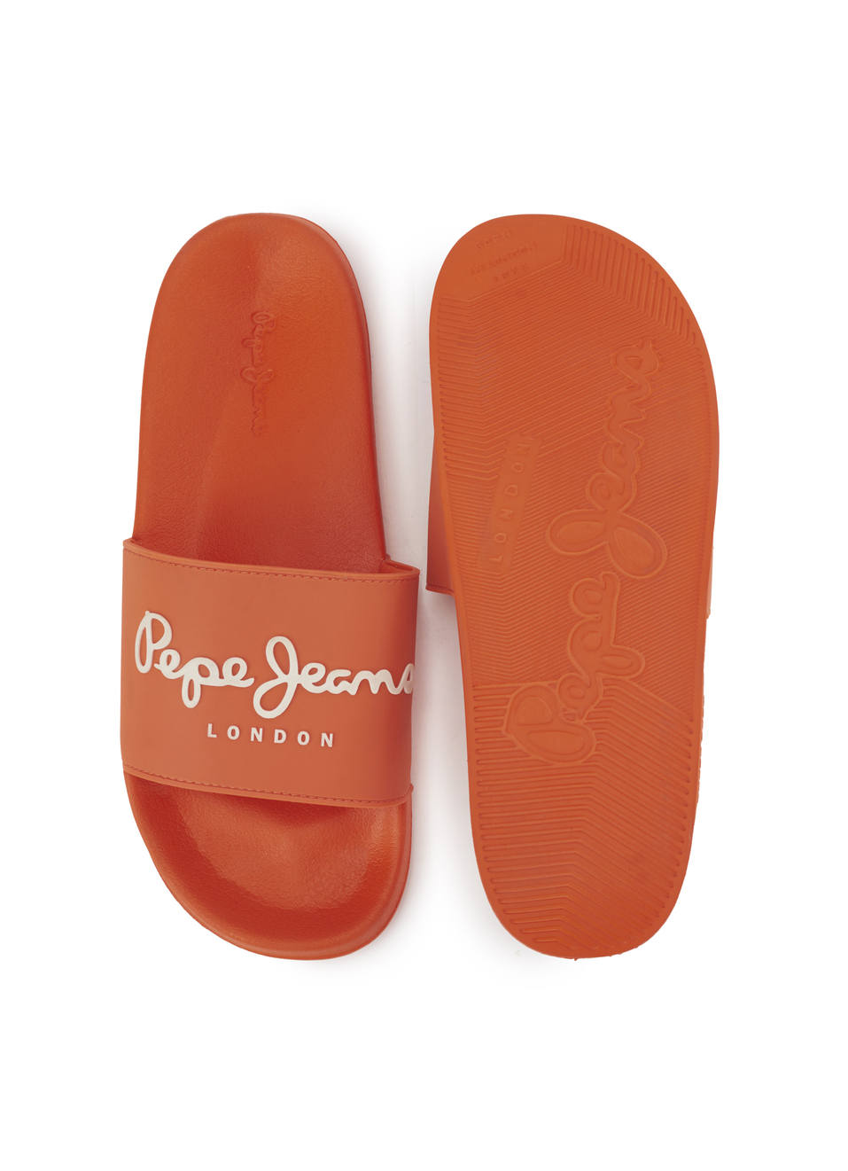 Orange Lightweight Beach Slides With Logo Print, , large image number 4