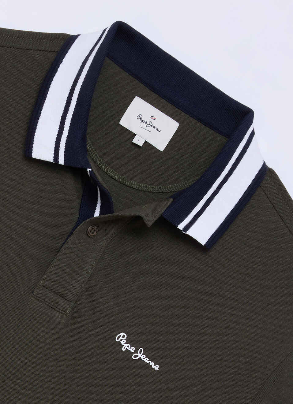 Men Green Solid Polo Collar T-shirt, , large image number 6