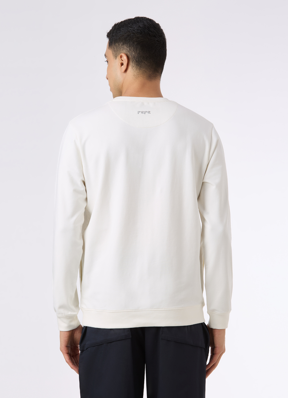 Men Ecru Abstract Print Regular Fit Sweatshirt, , large image number 2