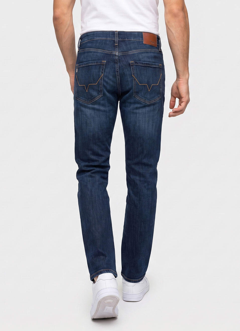 Men Blue Straight Fit Mid Rise Stretchable Jeans, , large image number 3