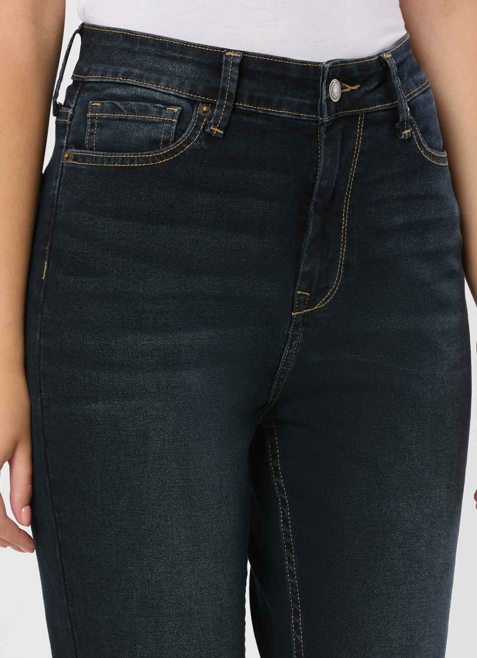 Women Dark Used Skinny Jeans, , large image number 4