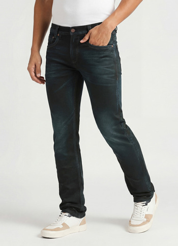 Vapour Dark Blue Mid Rise Slim Fit Jeans