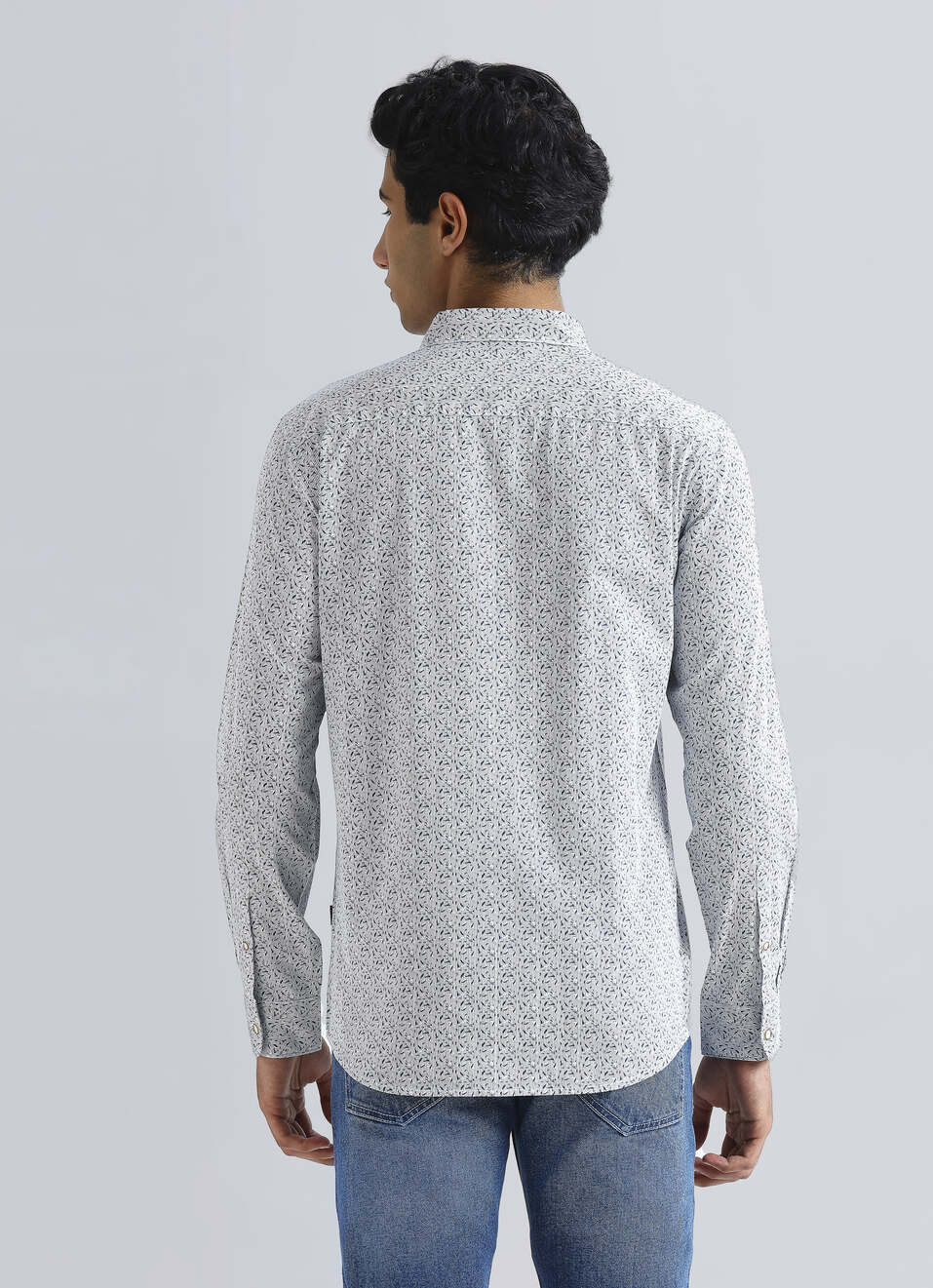 White Abstract Print Full Sleeve Shirt, , large image number 2