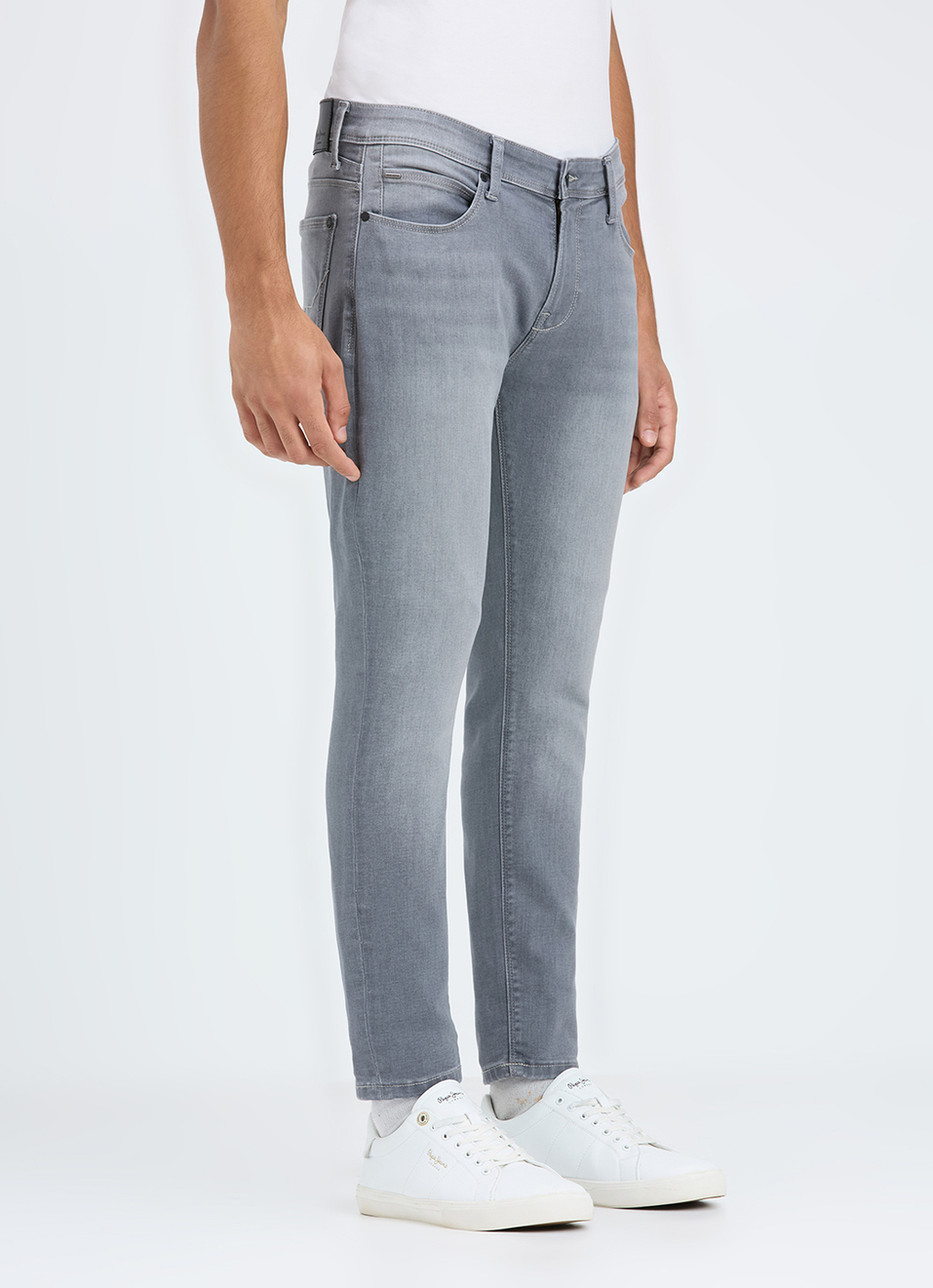 Men Grey Skinny Fit Ankle-length Powerflex Jeans, , large image number 5