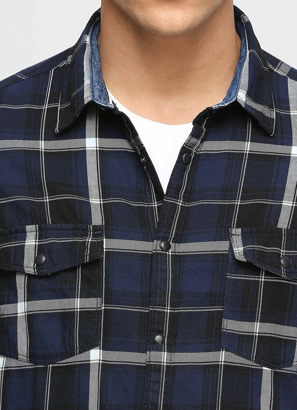 Indigo Checks Long Sleeve Shirt, , large image number 4