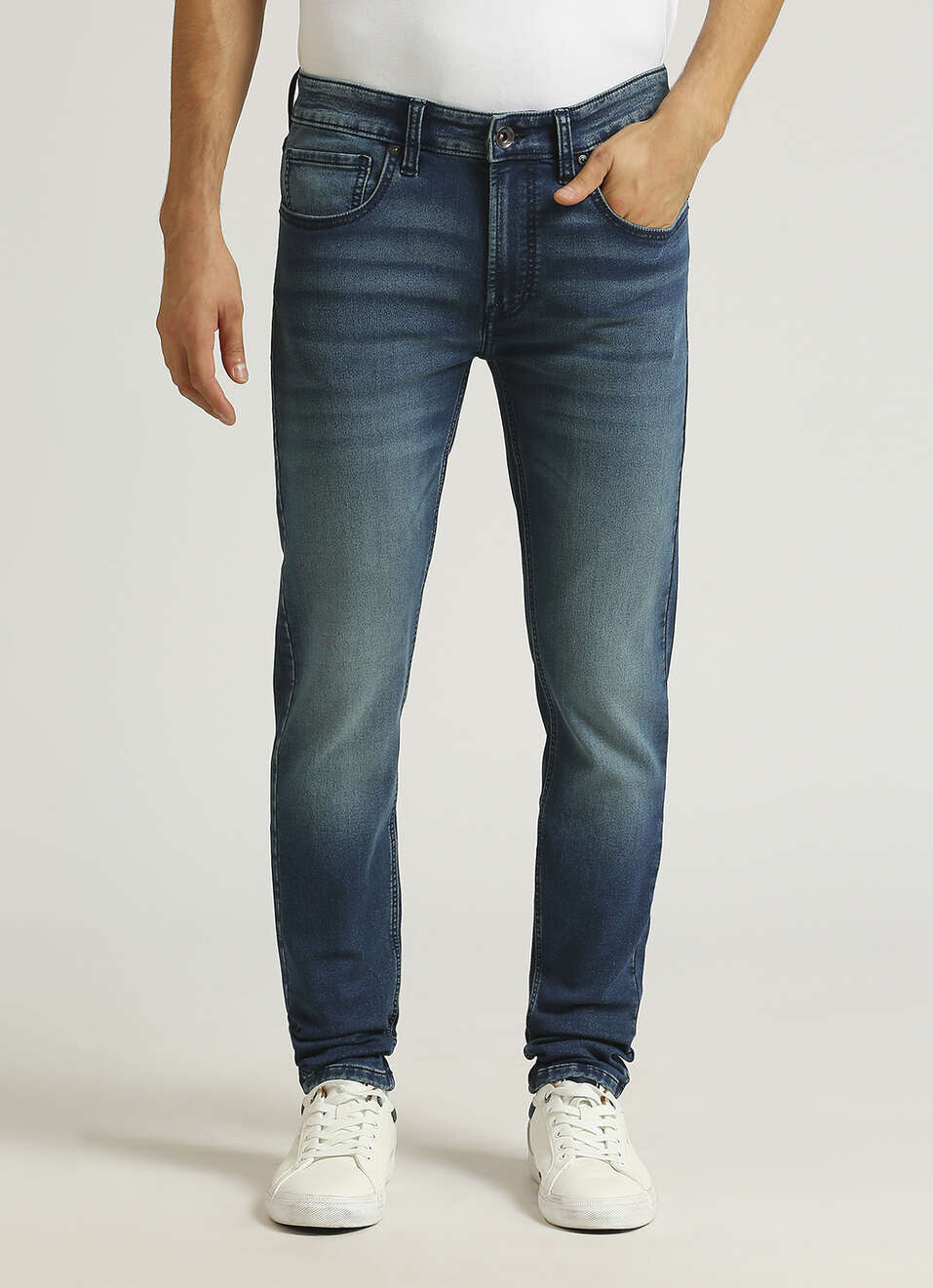 Chinox Dark Blue Mid Rise Skinny Fit Jeans, , large image number 2