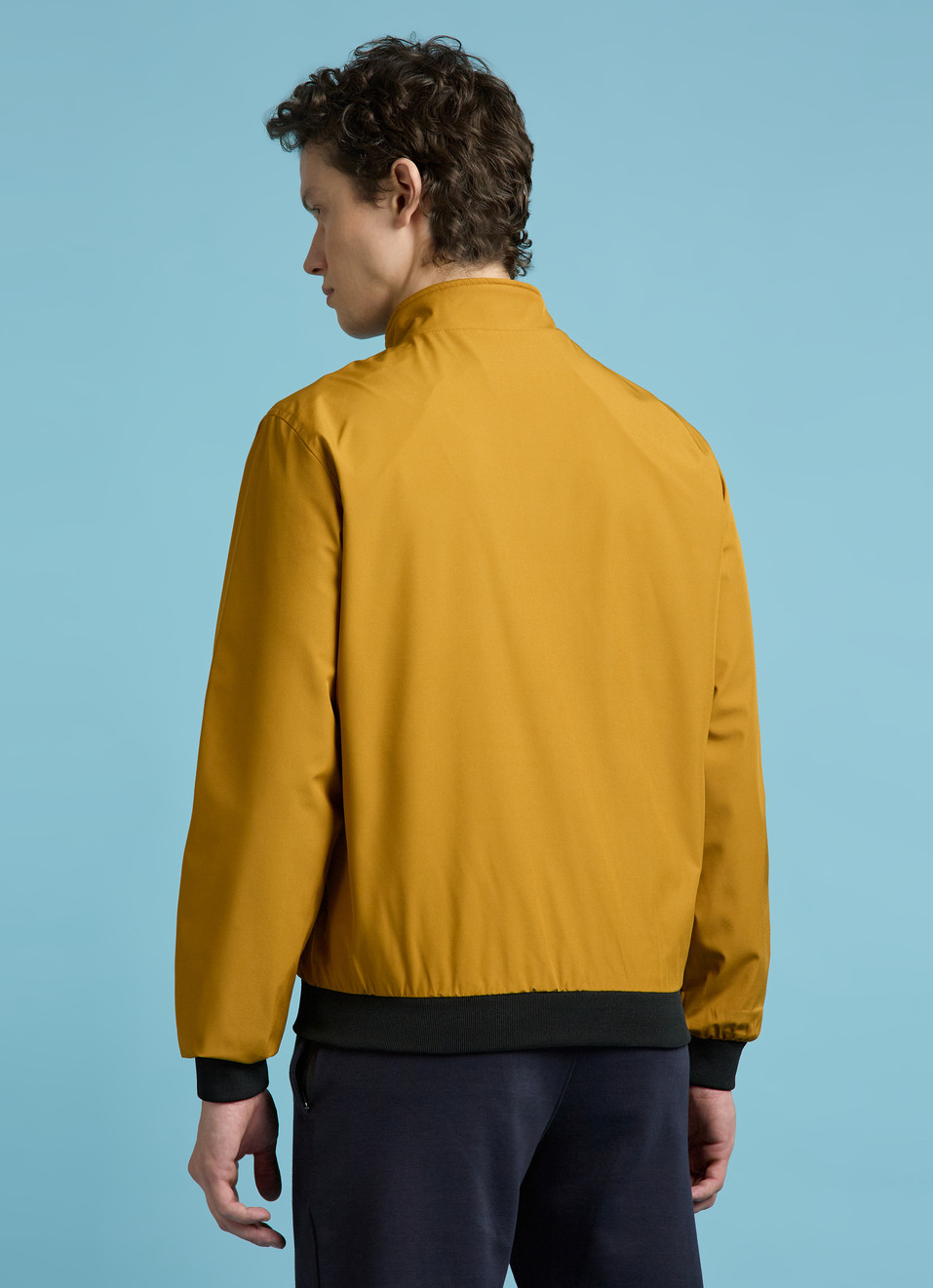 Yellow High Neck Full Sleeve Lightweight Jacket, , large image number 2