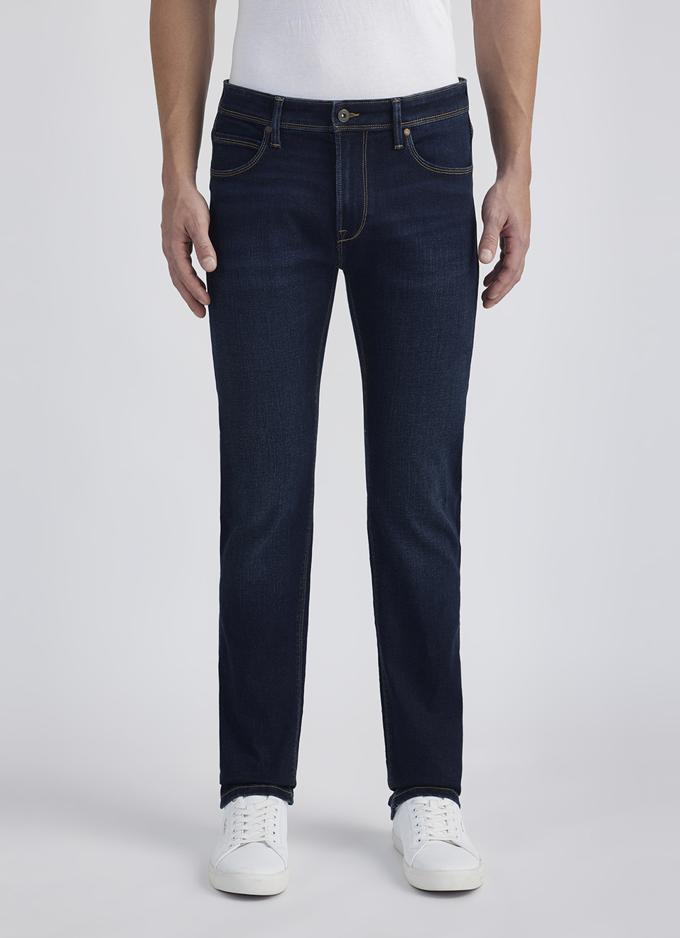 Men Blue Mid Rise Slim Powerflex Extra Stretchable Jeans, , large image number 6