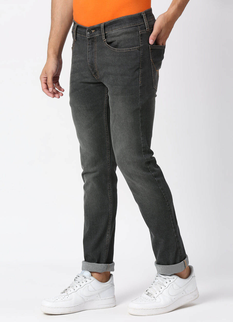 VAPOUR Mid Rise Jeans, Dark Blue Denim, , large image number 2