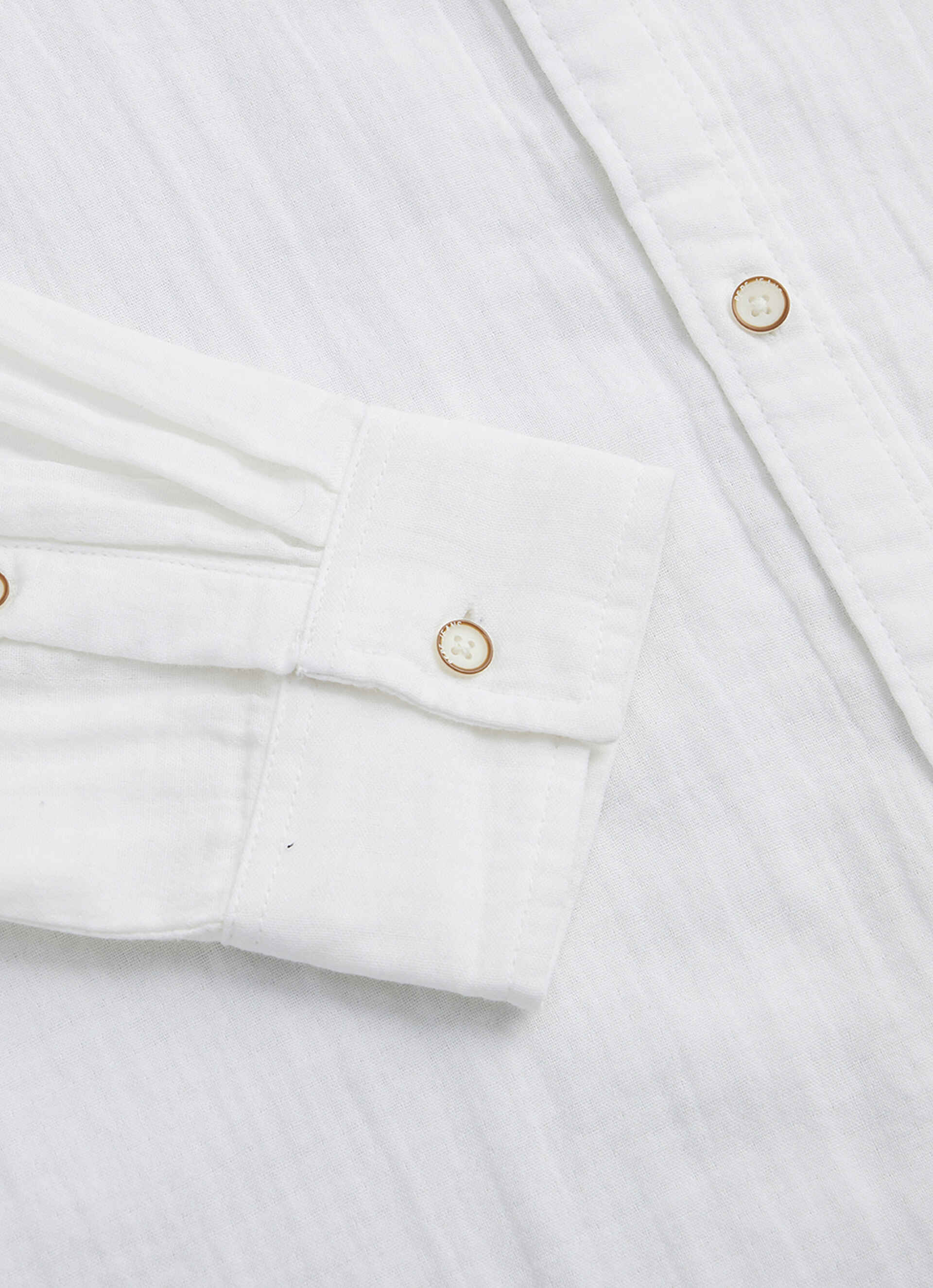Men White Solid Regular Fit Mandarin Collar Shirt, , large image number 8