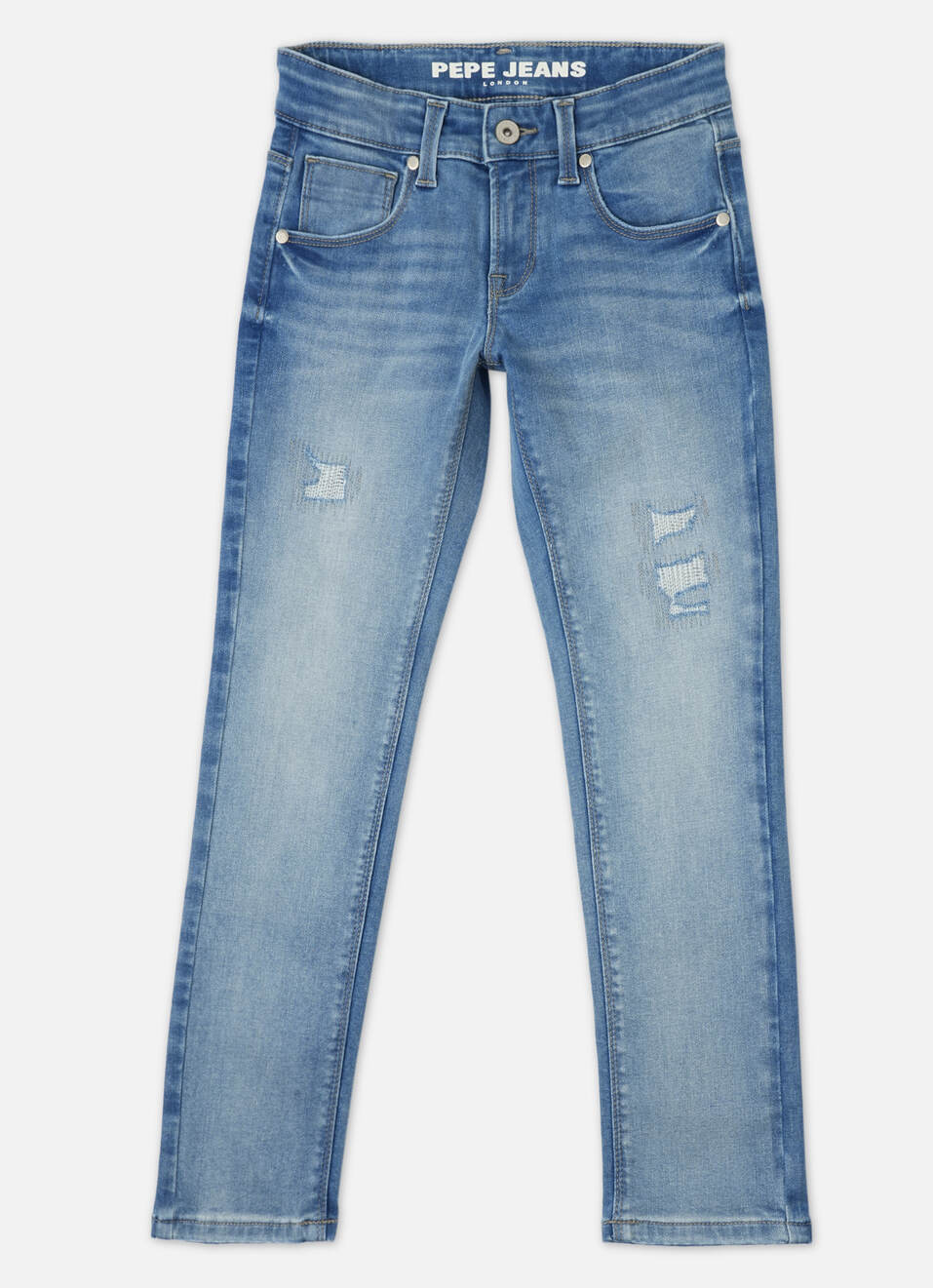 Boys Cash Light Blue Mid Rise Slim Fit Powerflex Jeans, , large image number 0
