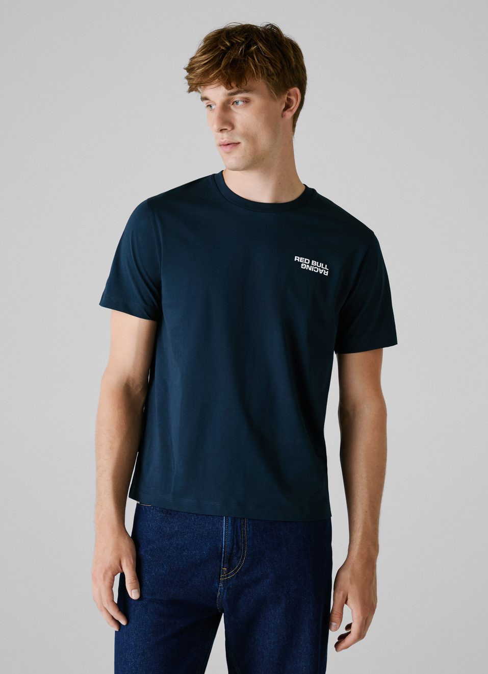 Red Bull Racing X Pepe Jeans Blue Regular Fit Logo Print T-shirt, , large image number 1