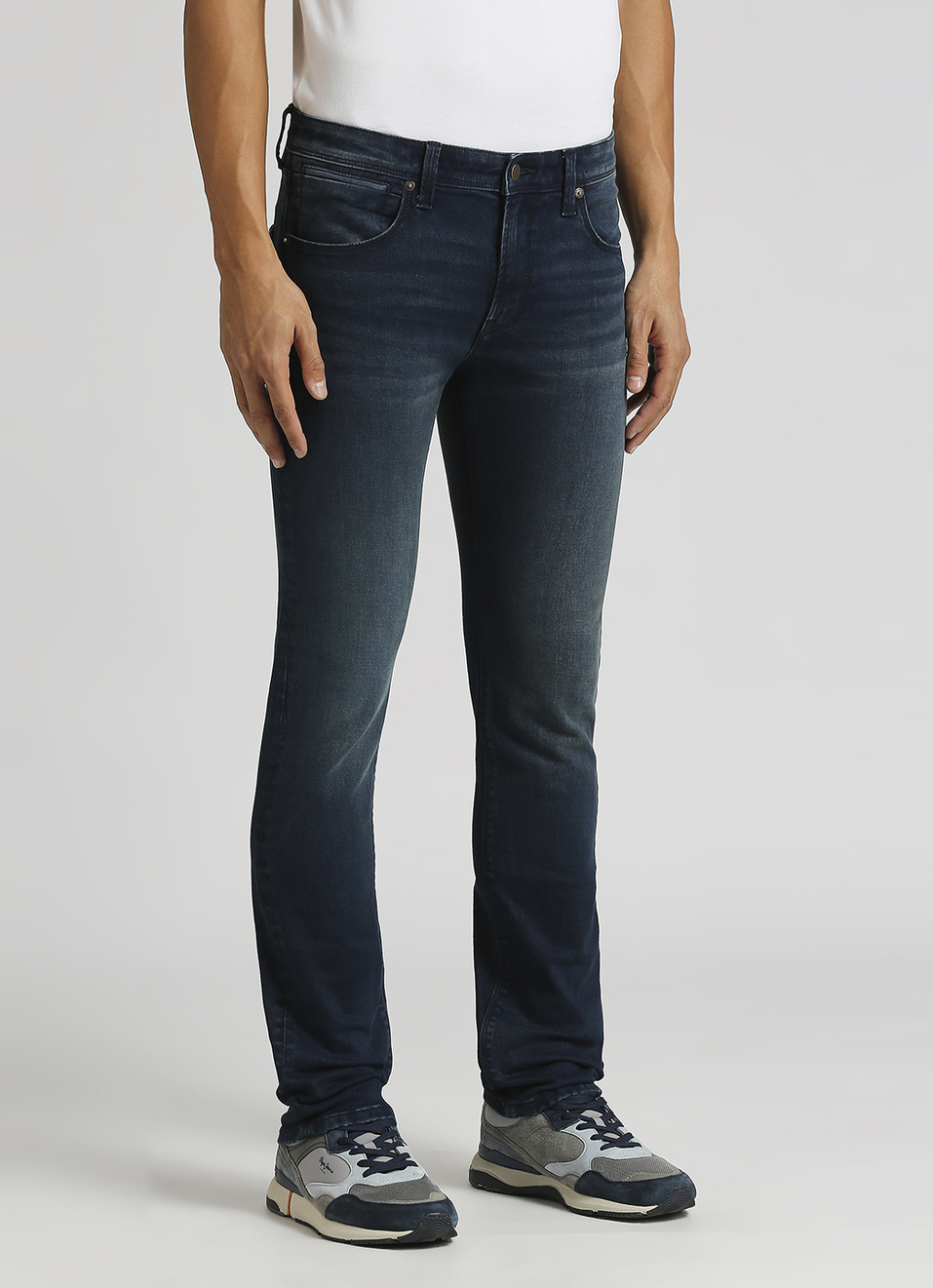Vapour Dark Blue Mid Rise Slim Fit Jeans, , large image number 5