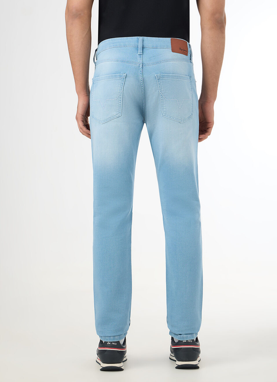 Men Light Blue Mid Rise Slim Fit Jeans, , large image number 3