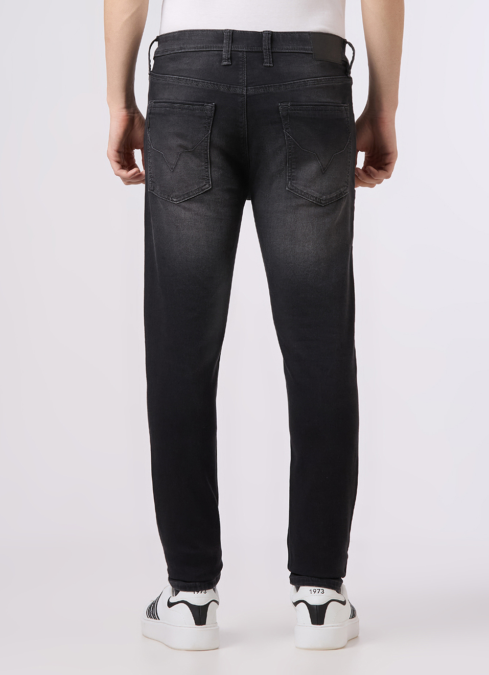 Men Black Mid Rise Slim Fit Gymindigo Jeans, , large image number 3