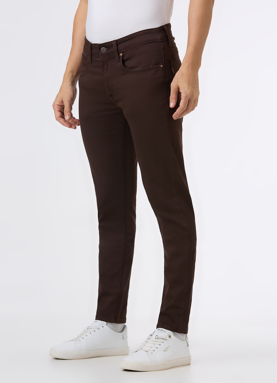 Men Brown Mid Rise Slim Fit Gymindigo Jeans, , large image number 2