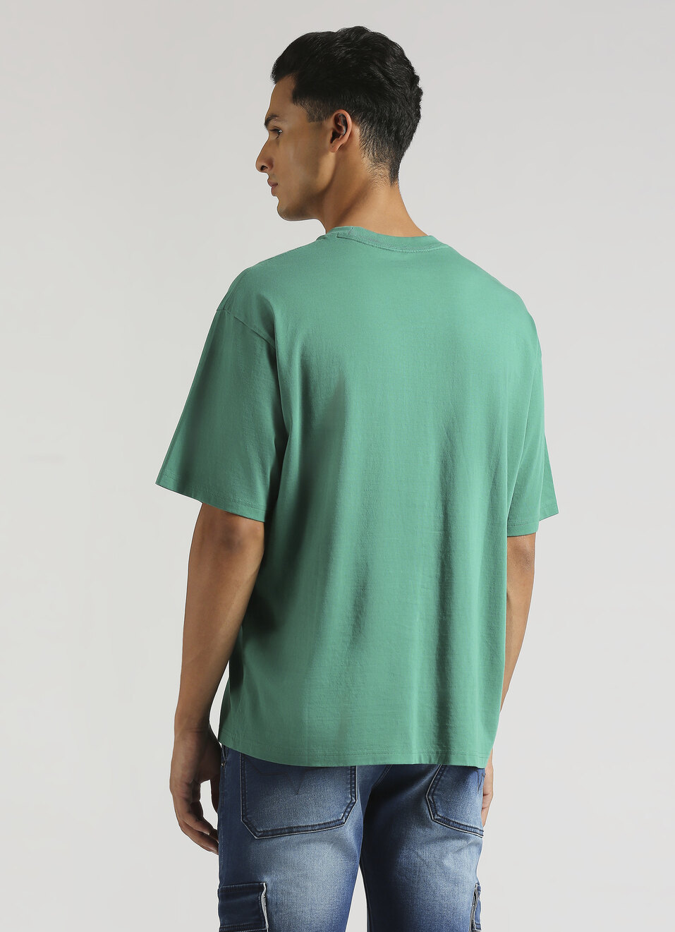 Green Logo Print Oversized Short Sleeve T-shirt, , large image number 2