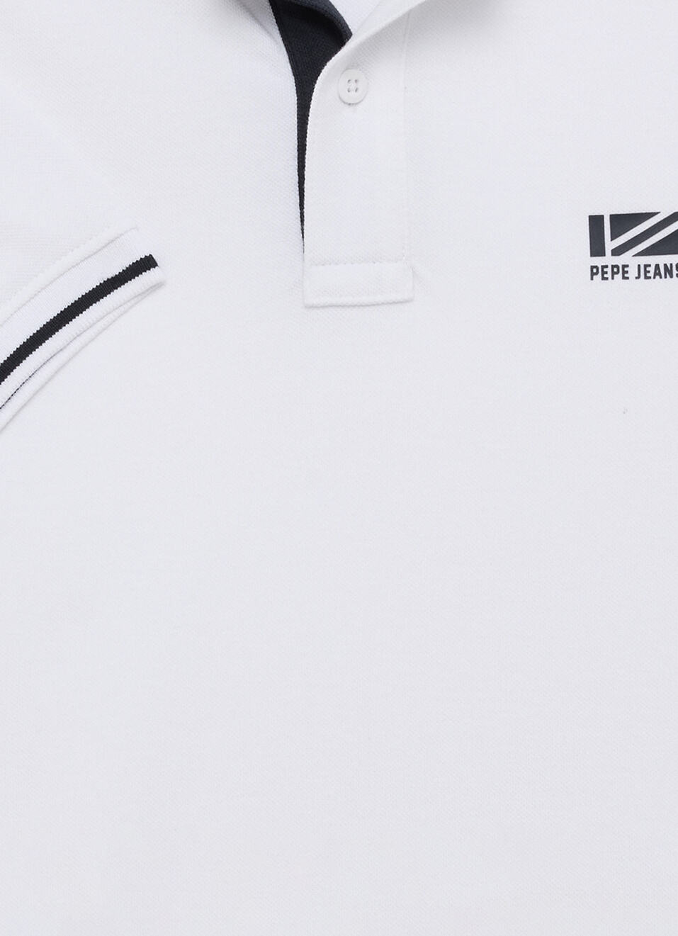 Men White Solid Short Sleeves Polo, , large image number 7