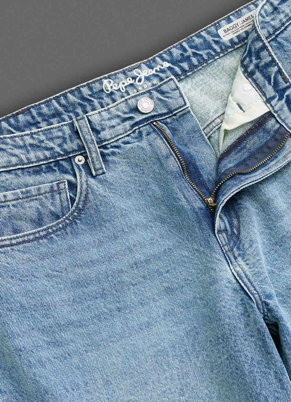 Men Blue Baggy Fit Mid Rise Jeans, , large image number 6