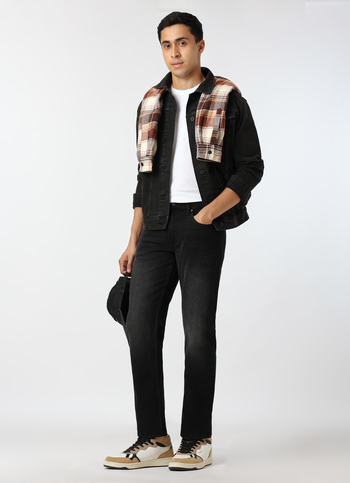 Men Black Mid Rise Straight Fit Jeans