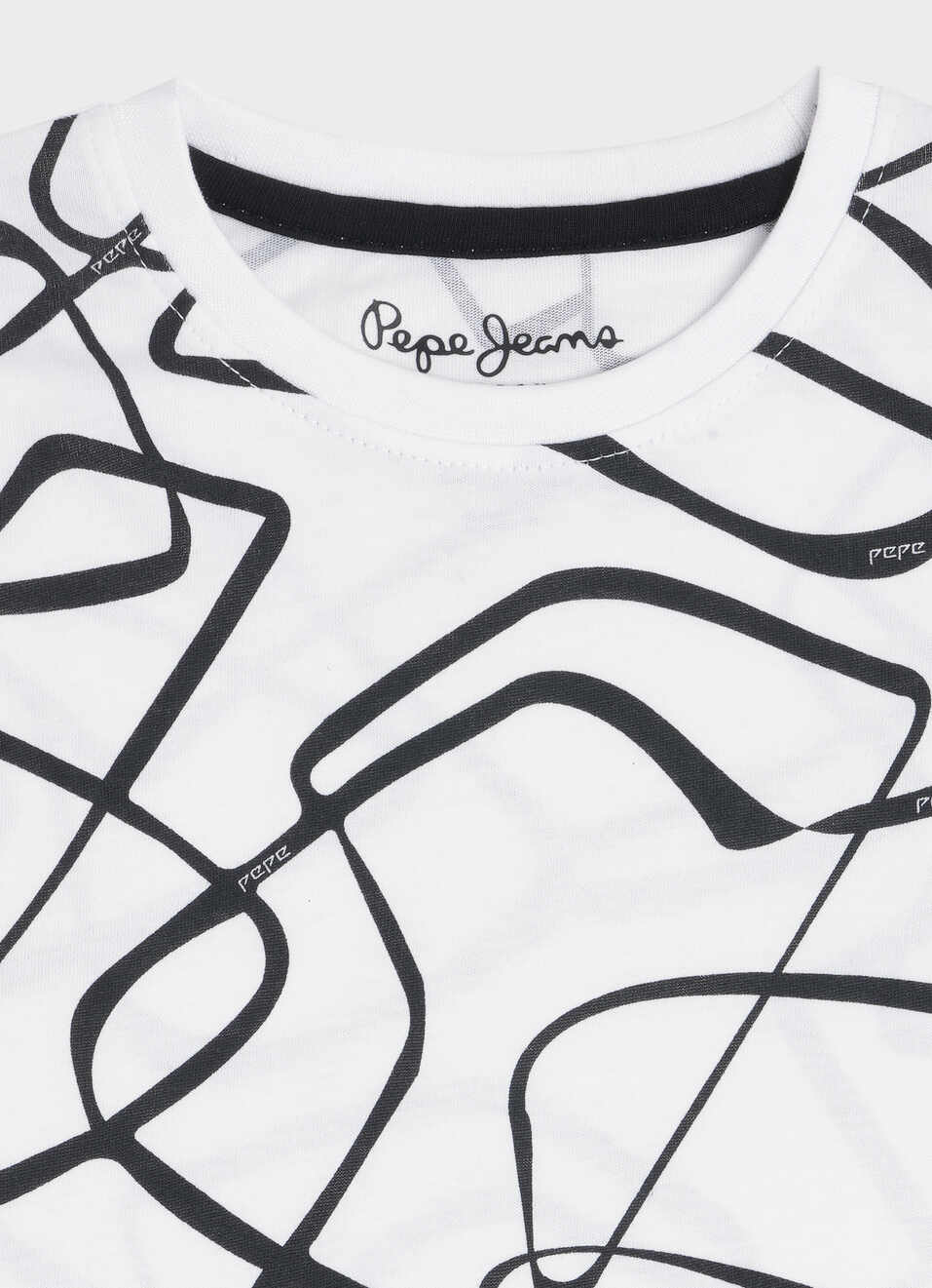 Boys White All Over Printed Short Sleeve T-shirt, , large image number 2