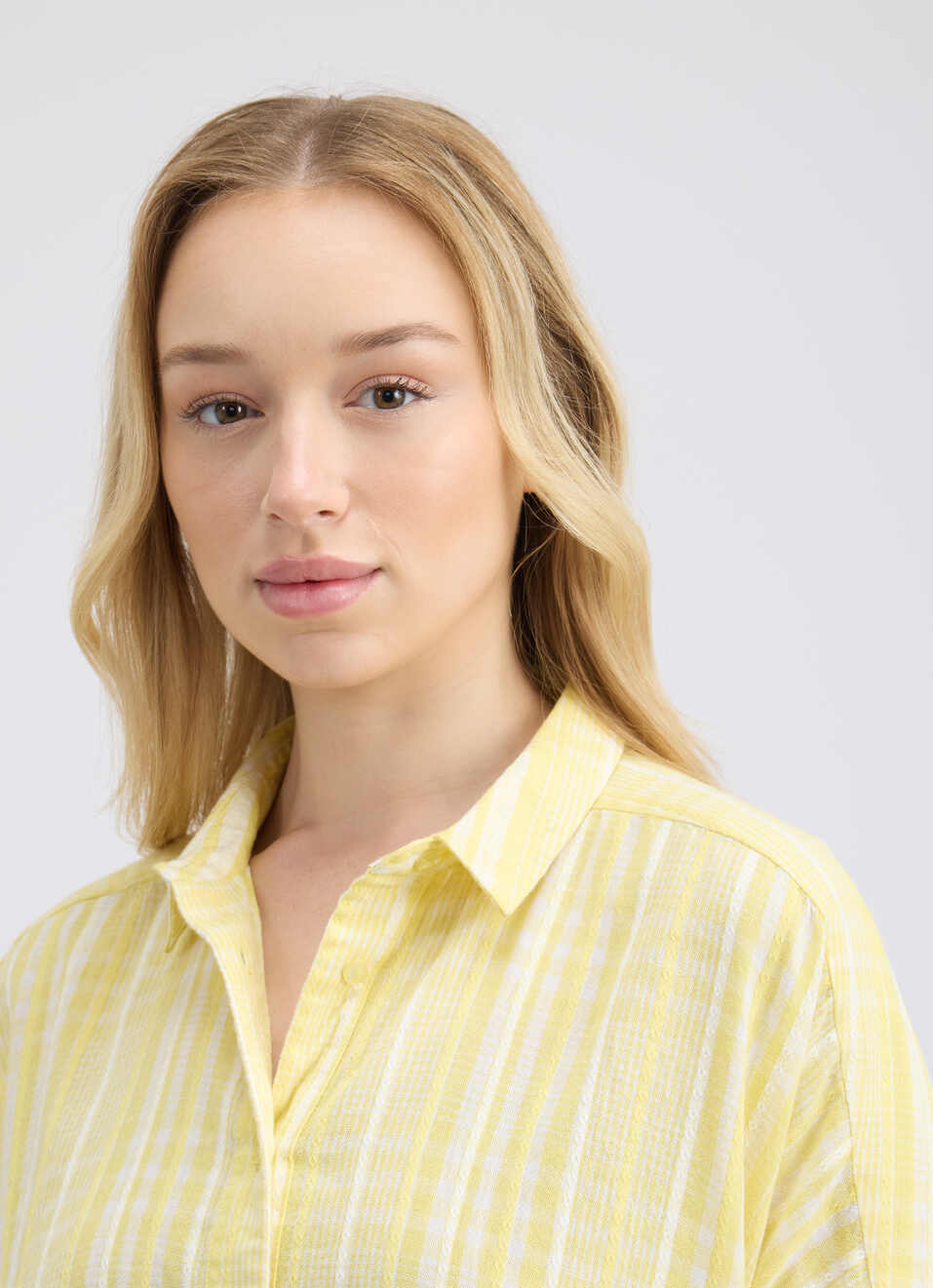 Women Yellow Check Short Sleeve Shirt, , large image number 4