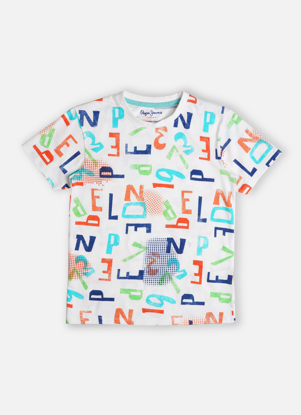 Boys White Typographic Print Short Sleeve T-shirt, , large image number 0