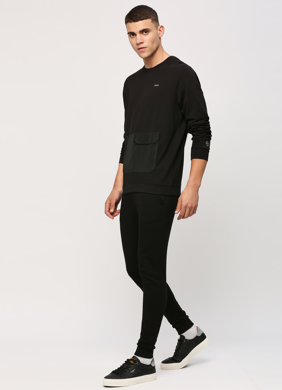 Black Long Sleeve Stretch Sweatshirt, , large image number 0