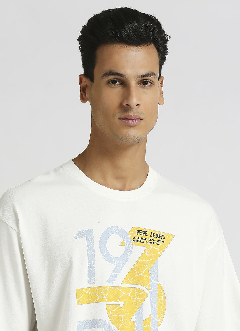 White Graphic Print Short Sleeve Oversized T-shirt, , large image number 4