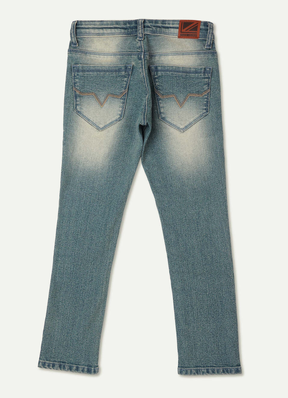 Boys Dark Blue Mid Rise Slim Fit Jeans, , large image number 1