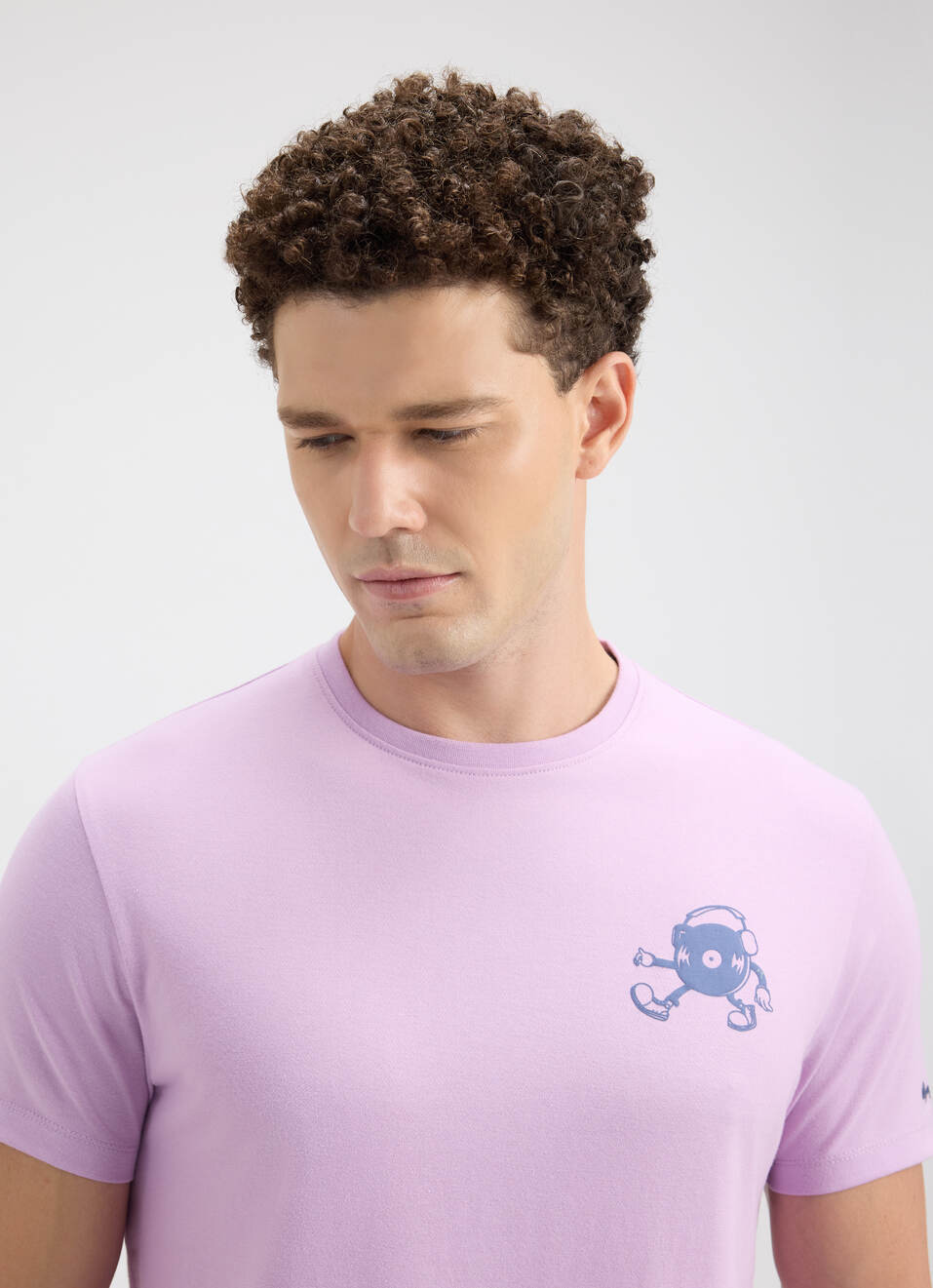 Men Purple Graphic Print Short Sleeve T-shirt, , large image number 4