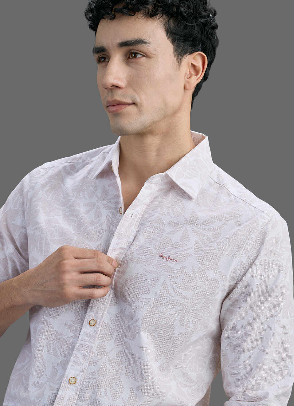 Men White Printed Long Sleeve Shirt, , large image number 4