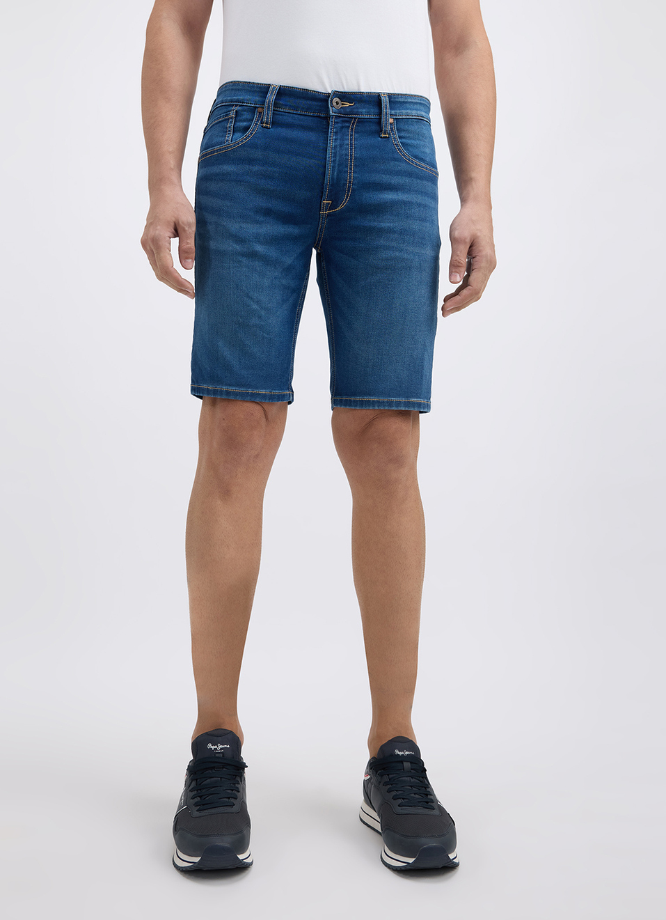 Men Blue Mid Rise Regular Shorts, , large image number 2