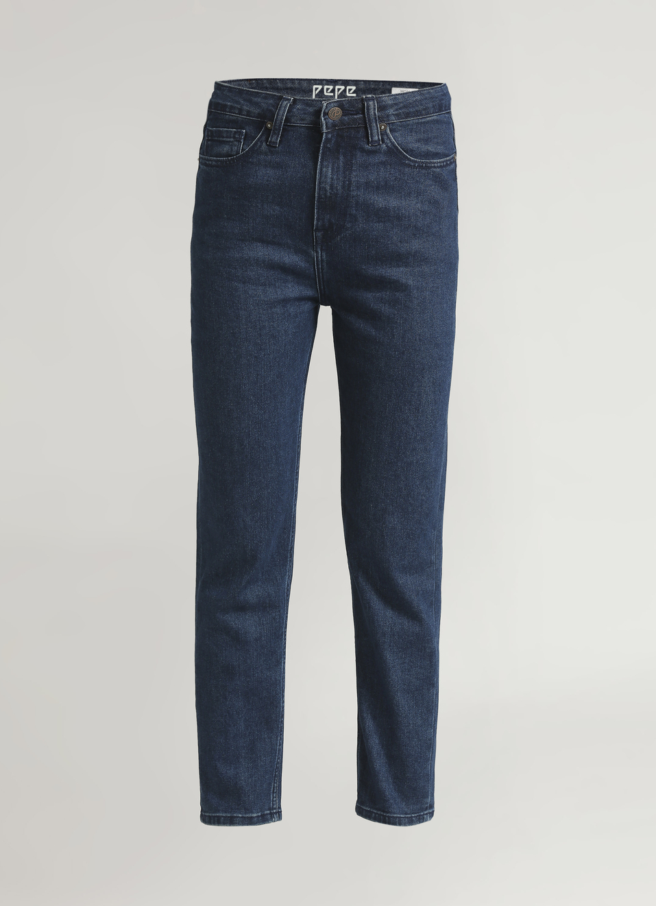 Dark Blue High Waist Mom Fit Jeans, , large image number 6