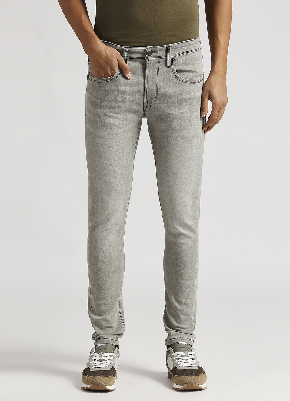 Chinox Grey Mid Rise Skinny Fit Gymindigo Jeans, , large image number 2