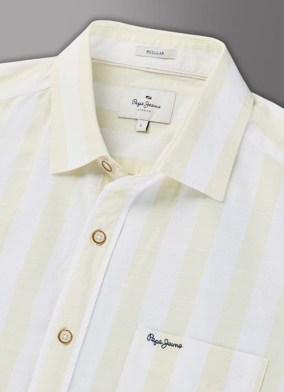 Men Yellow Striped Shirt, , large image number 3